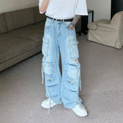 Multi-pocket Loose Denim Pants