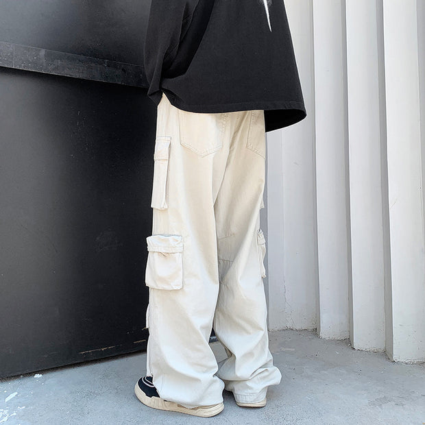 Multi-pocket Wide Leg Pants